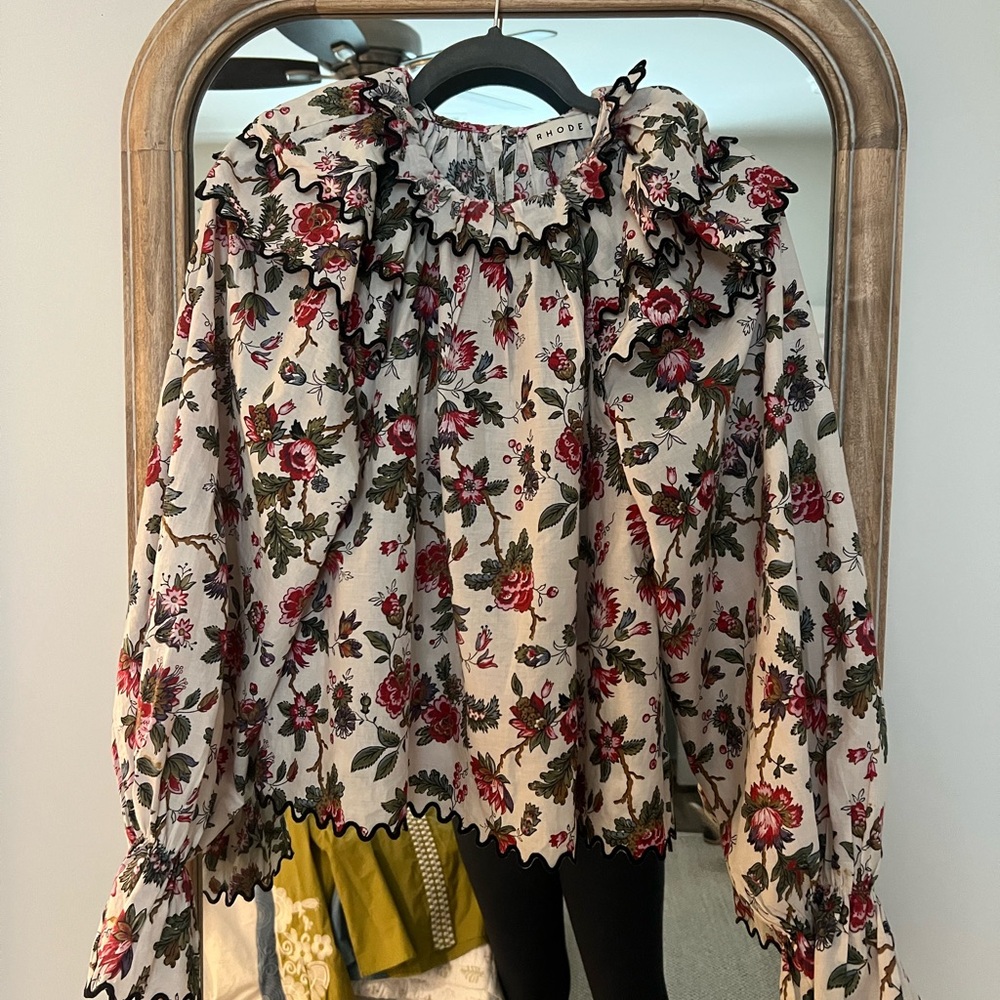 RHODE Floral Blouse - Red and Green